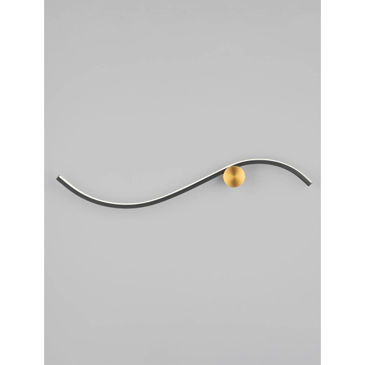 LUCES CUZCO LE44312/3 kinkiet LED, złoto czarny, 2 rozmiary, aluminium