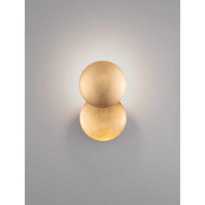 LUCES PAIJAN LE44458/9 round LED wall lamp, black and gold or gold