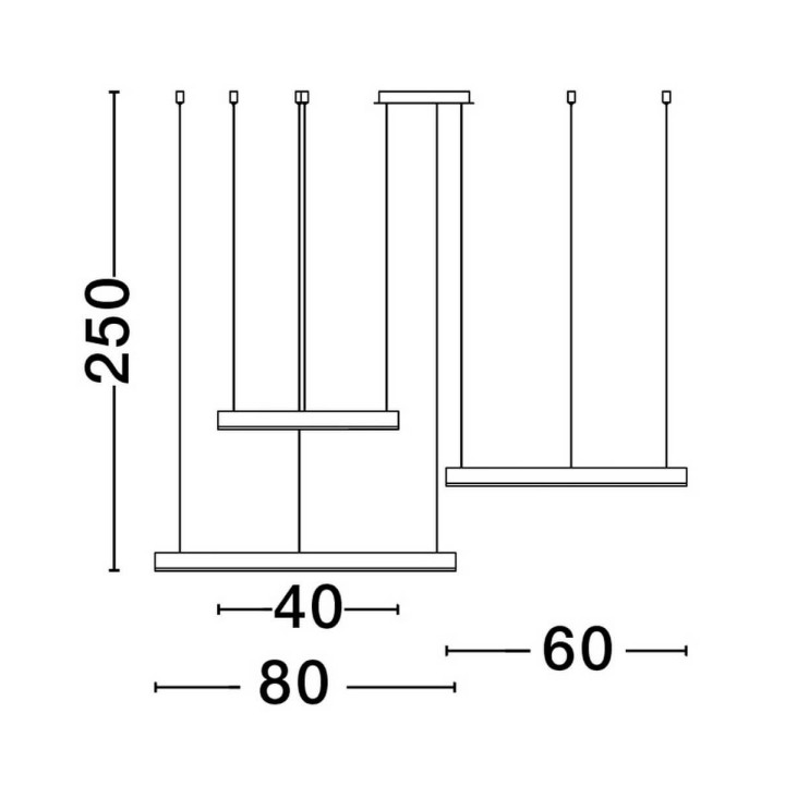 LUCES BARI LE44315/6/7 lampa wisząca LED 180W 3 kolory aluminium