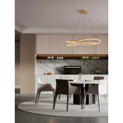 LUCES ILAVE LE44323/4 LED hanging lamp, round, gold, black, aluminum