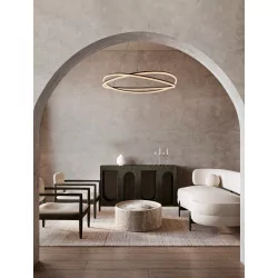 LUCES ILAVE LE44323/4 LED hanging lamp, round, gold, black, aluminum