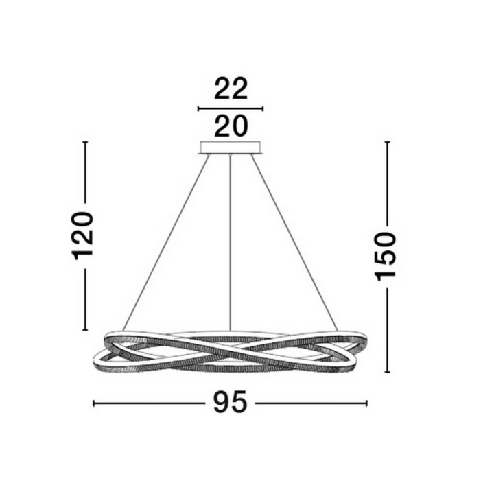 LUCES ILAVE LE44323/4 LED hanging lamp, round, gold, black, aluminum