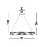 LUCES ILAVE LE44323/4 LED hanging lamp, round, gold, black, aluminum