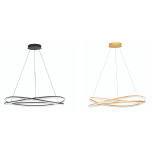 LUCES ILAVE LE44323/4 LED hanging lamp, round, gold, black, aluminum