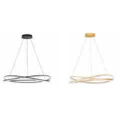 LUCES ILAVE LE44323/4 LED hanging lamp, round, gold, black, aluminum