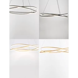 LUCES ILAVE LE44323/4 LED hanging lamp, round, gold, black, aluminum
