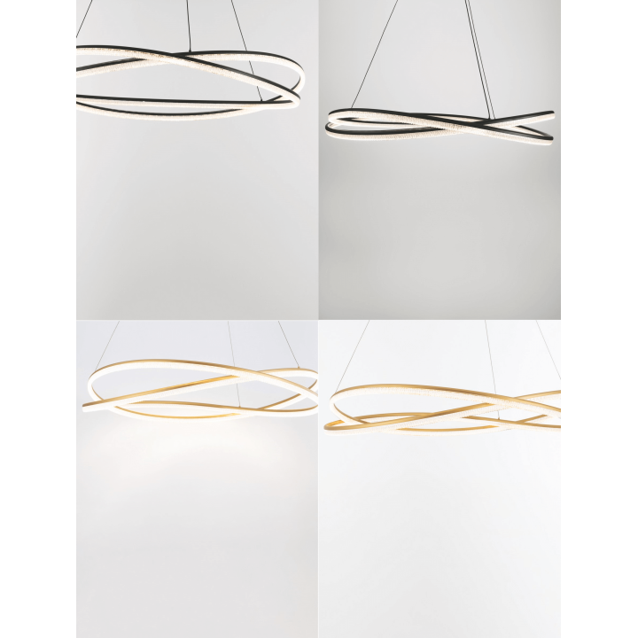 LUCES ILAVE LE44323/4 LED hanging lamp, round, gold, black, aluminum