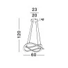 LUCES JAUJA LE44328 lampa wisząca LED złota, aluminium, nowoczesna