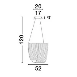LUCES HUARAL LE44435 lampa LED 35W złota aluminium/akryl, 2995lm 3000K