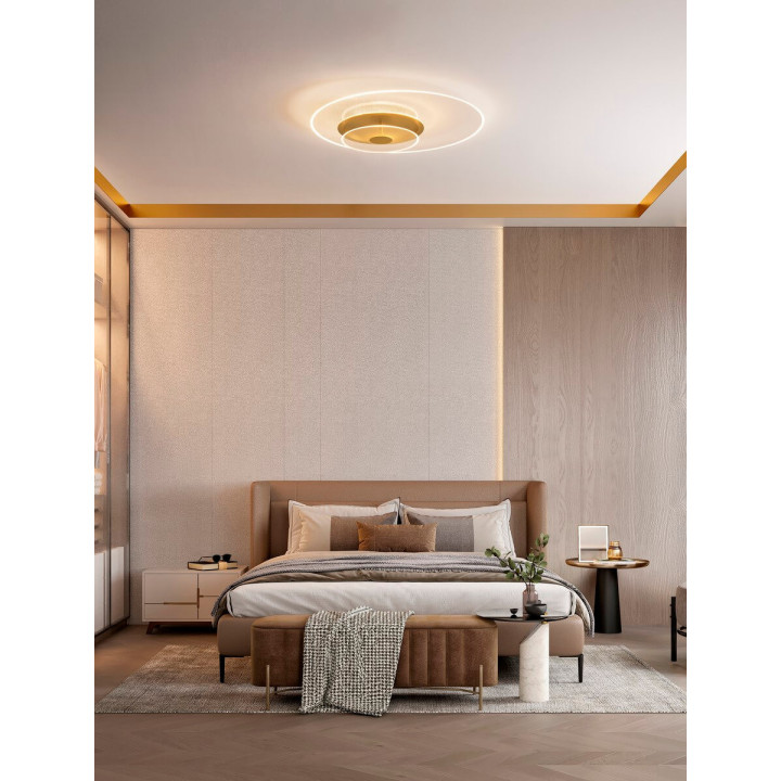 LUCES HUARAL LE44441/2/3 LED ceiling light, gold, 40/50/60cm 3000K