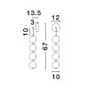 LUCES CHEPEN LE44426 LED wall lamp black, hanging balls, 17W 3000K