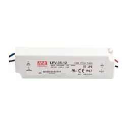 POWER SUPPLY Mean Well 35W 3A LPV-35-12 12V DC Waterproof IP67