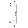 LUCES MOCHE LE44340 lampa wisząca E27 czarna, szkło/metal, IP20
