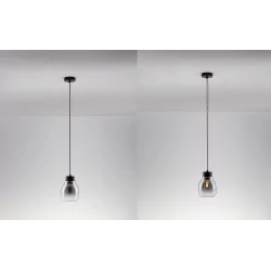 LUCES MOCHE LE44340 lampa wisząca E27 czarna, szkło/metal, IP20