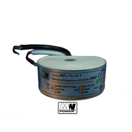 Zasilacz LED do puszki MW Power MPL-10-12-y 10W 0,83A 12V DC WODOODPORNY Zasilacz LED do puszki MW Power MPL-10-12-y 10W 0,83A 12V DC WODOODPORNY