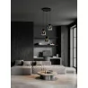 LUCES MOCHE LE44341 hanging lamp 3 x E27 black, glass/metal, IP20