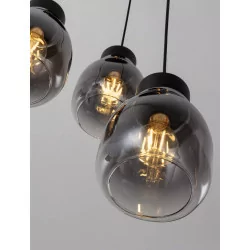 LUCES MOCHE LE44341 hanging lamp 3 x E27 black, glass/metal, IP20
