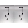 LUCES MOCHE LE44341 hanging lamp 3 x E27 black, glass/metal, IP20