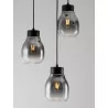 LUCES MOCHE LE44341 hanging lamp 3 x E27 black, glass/metal, IP20