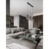 LUCES MOCHE LE44342 hanging lamp 3 x E27 black, glass/metal, IP20
