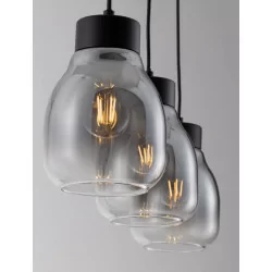 LUCES MOCHE LE44342 hanging lamp 3 x E27 black, glass/metal, IP20