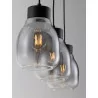 LUCES MOCHE LE44342 hanging lamp 3 x E27 black, glass/metal, IP20