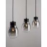 LUCES MOCHE LE44342 hanging lamp 3 x E27 black, glass/metal, IP20