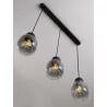 LUCES MOCHE LE44342 hanging lamp 3 x E27 black, glass/metal, IP20