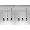 LUCES MOCHE LE44342 hanging lamp 3 x E27 black, glass/metal, IP20