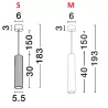 LUCES NAZCA LE44346/7/8/9 tube lamp, 2 sizes GU10