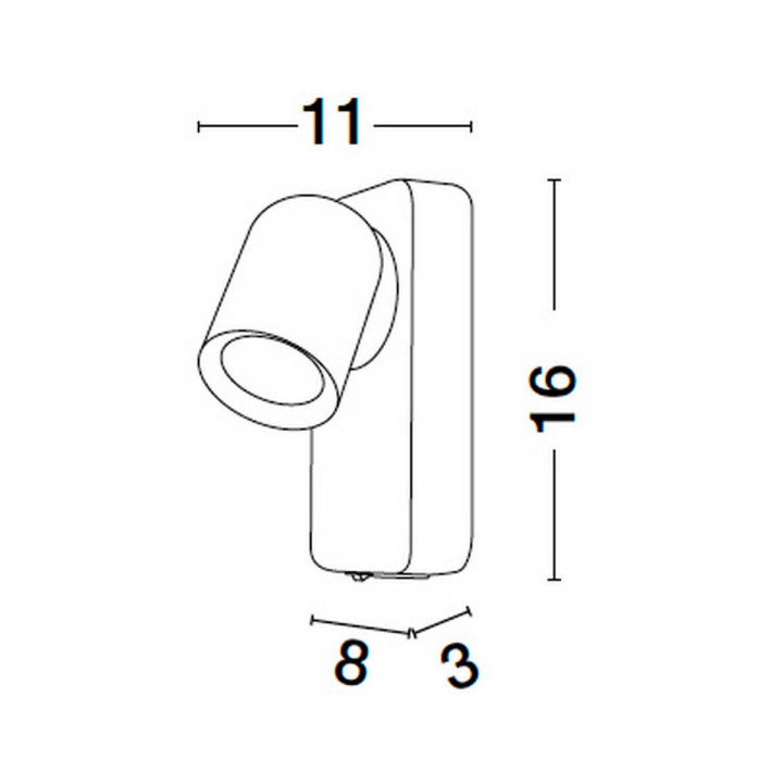 LUCES TAGUA LE44378/9 wall lamp white, black GU10, aluminum IP20