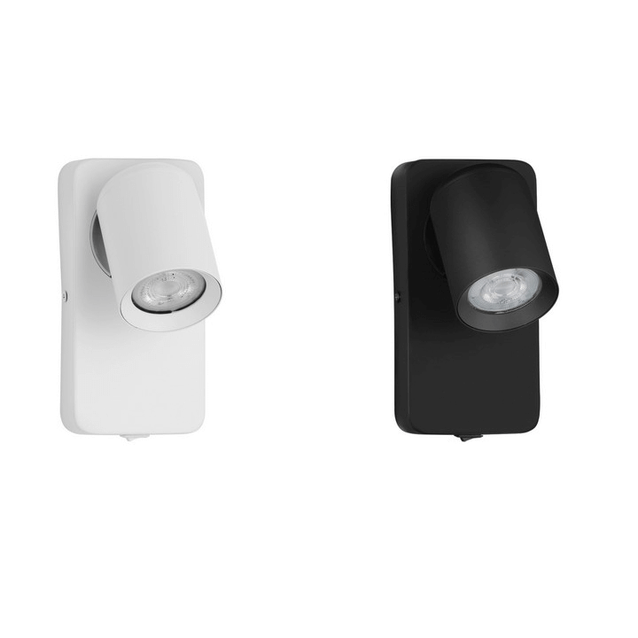 LUCES TAGUA LE44378/9 kinkiet biały, czarny GU10, aluminium IP20