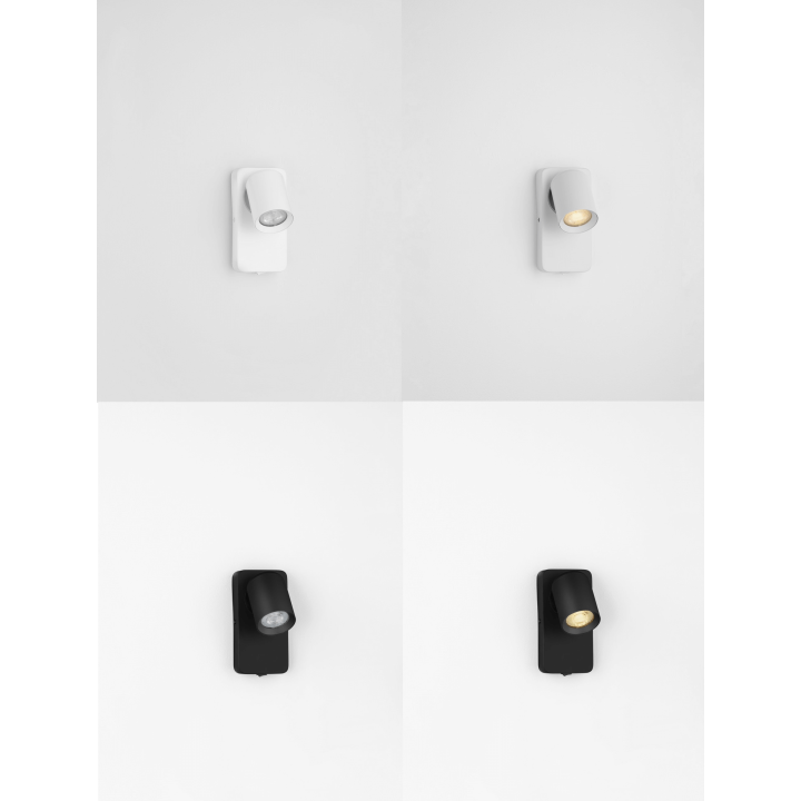 LUCES TAGUA LE44378/9 wall lamp white, black GU10, aluminum IP20