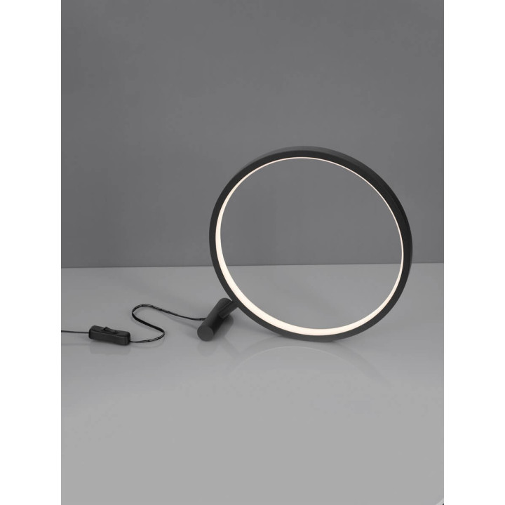 LUCES TUCUMAN LE44518 okrągła czarna lampa biurkowa LED 12W, IP20
