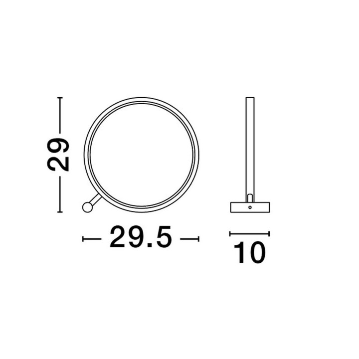 LUCES TUCUMAN LE44518 okrągła czarna lampa biurkowa LED 12W, IP20