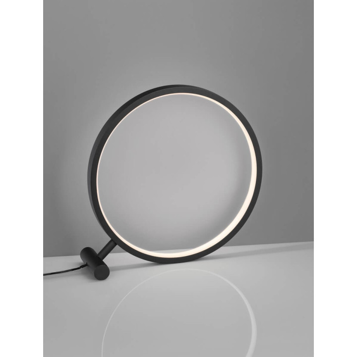 LUCES TUCUMAN LE44518 okrągła czarna lampa biurkowa LED 12W, IP20