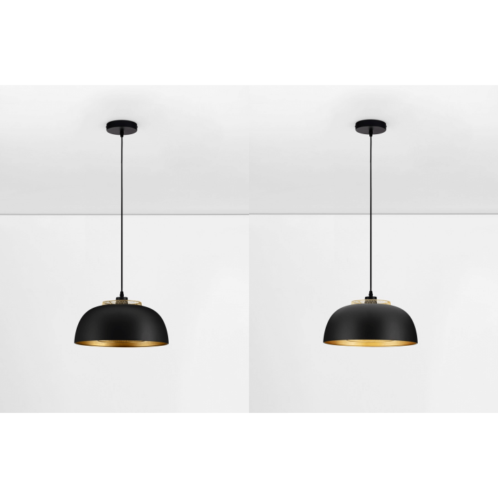 LUCES RUPA LE44286 elegancka lampa wisząca czarno-złota, E27, metal