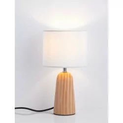 LUCES MUZQUIZ LE44297 lampa biurkowa, drewno jasne i ciemne/biały, E27