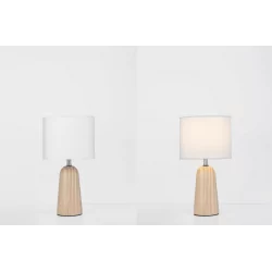 LUCES MUZQUIZ LE44297 desk lamp, light and dark wood/white, E27