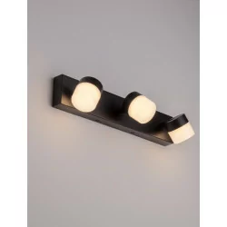 LUCES NUEVA LE44304/5 kinkiet LED czarny, 2 rozmiary, IP44, nowoczesny