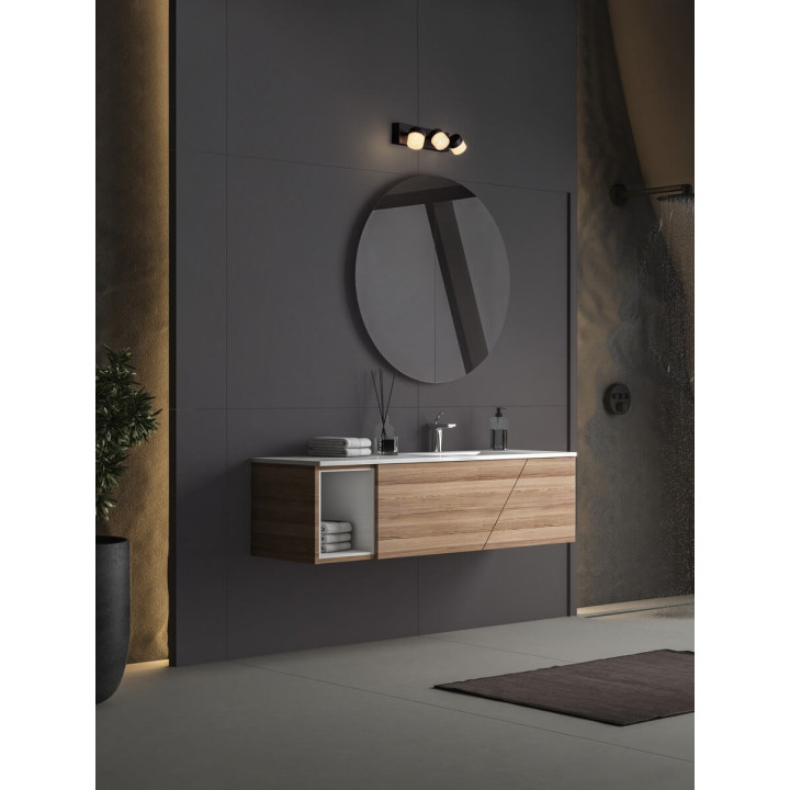 LUCES NUEVA LE44304/5 kinkiet LED czarny, 2 rozmiary, IP44, nowoczesny