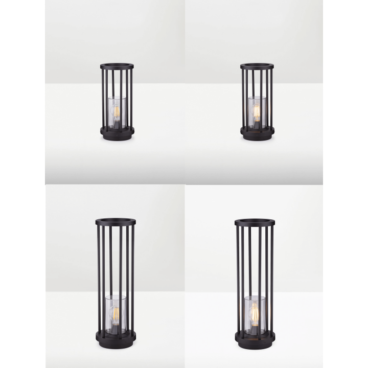 LUCES OJEDA LE73634/5 zewnętrzna lampa stojąca IP65, E27, czarna