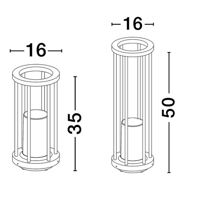 LUCES OJEDA LE73634/5 zewnętrzna lampa stojąca IP65, E27, czarna