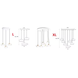 MAXlight Lipari P0543/4 elegant LED hanging lamp gold 3000K IP20