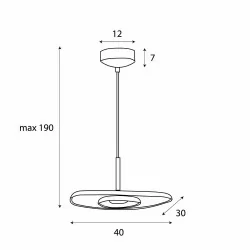 MAXlight DEUX P0560/1 lampa wisząca LED filcowa, 5W, 482lm, 3000K