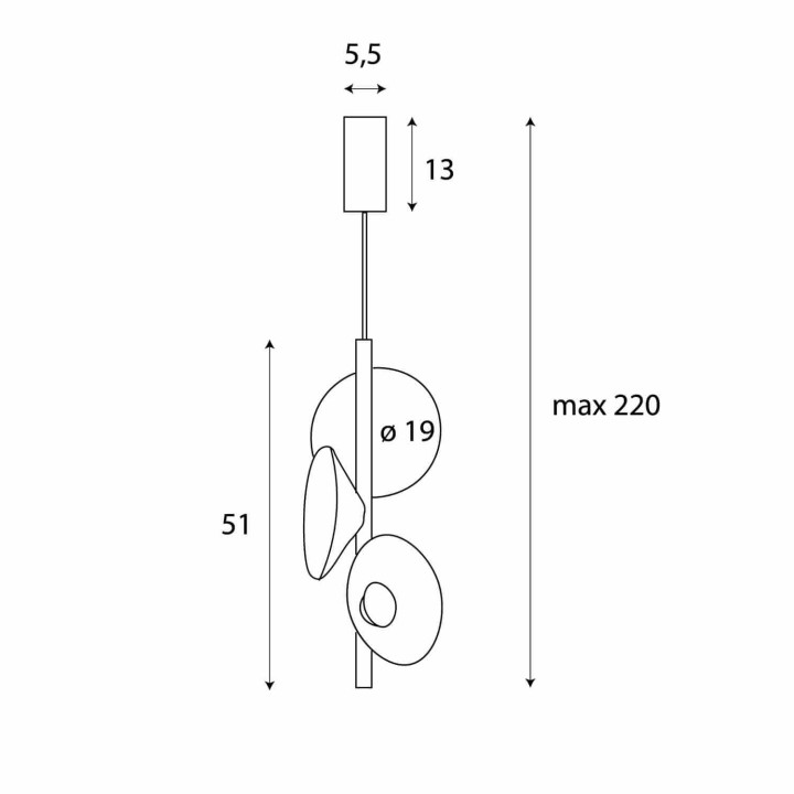 Maxlight PURO P0562/3/4 lampa wisząca LED 8W 320lm, 3000K, 3 kolory