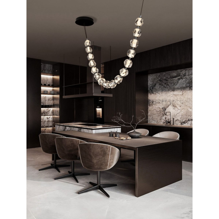LUCES CHEPEN LE44423/4/5 LED hanging lamp 3000K black, metal/acrylic