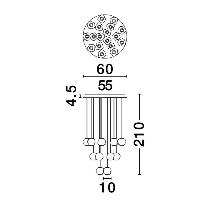 LUCES CHEPEN LE44427 modern black LED hanging lamp 87W, IP20