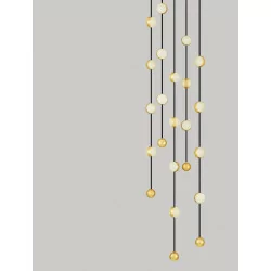 LUCES CUTERVO LE44601 czarna złota lampa wisząca LED 64W, 4708lm IP20