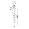 LUCES CUTERVO LE44601 czarna złota lampa wisząca LED 64W, 4708lm IP20